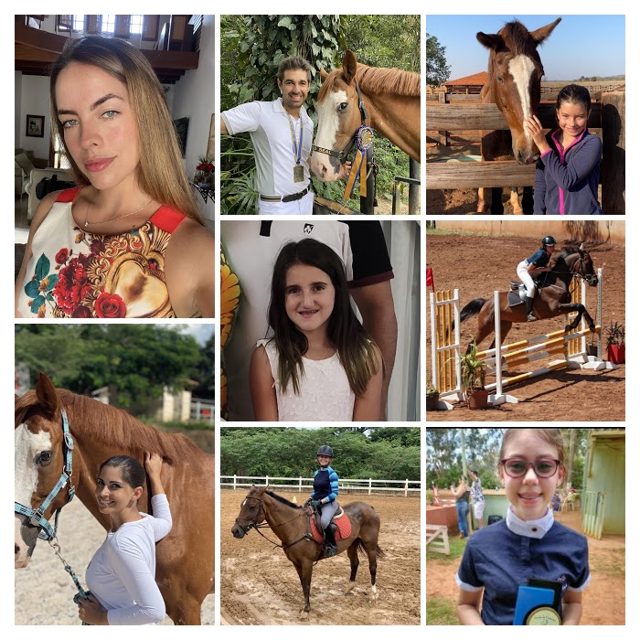 Ana Clara  e Milena  (Hípica Barros) junto com Marília  (Manege Amma) as melhores da etapa 7